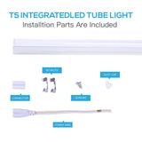 T5 LED Tube Light Integrated Single Fixture Frosted Cover 20-pack-LUMINOSUM Officail Online Store