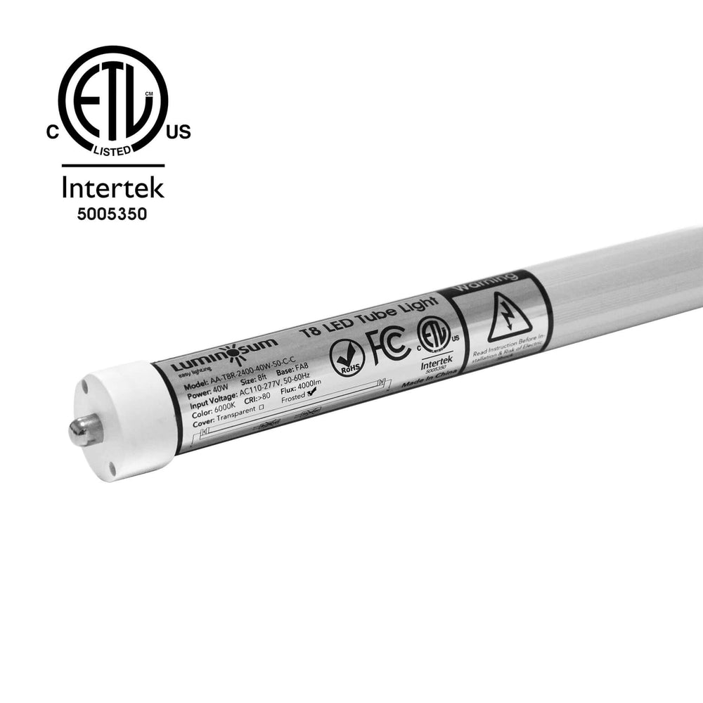 T8/T10/T12 LED Tube Lights 8ft 40W FA8 Frosted Cover 20-pack-LUMINOSUM Officail Online Store