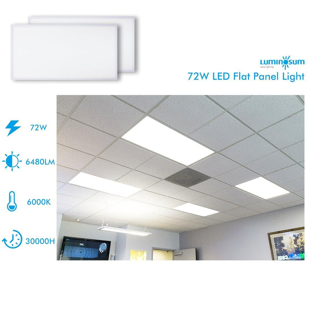 LED Flat Panel Lights 2x4 Ft 6000k 5-pack - LUMINOSUM