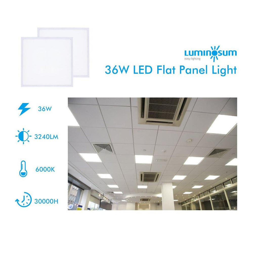 LED Flat Panel Lights 2x2 Ft 6000k 5-pack - LUMINOSUM