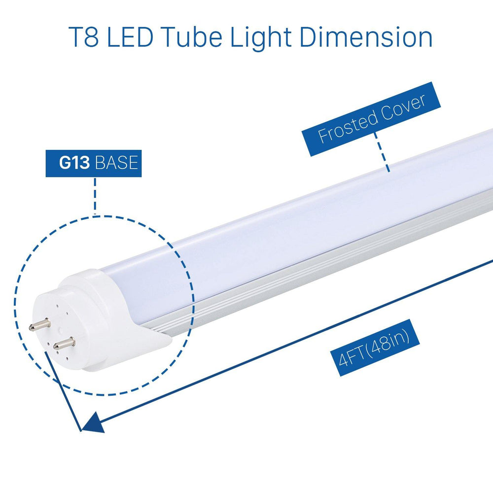 T8/T10/T12 LED Light Tube 20W Frosted Cover 10-pack-LUMINOSUM Officail Online Store