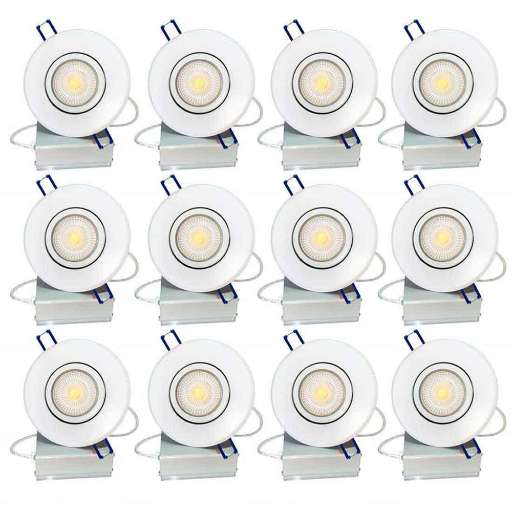 4 Inch 9W COB LED Gimbal Downlight with Junction Box 12-pack - LUMINOSUM
