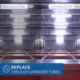 T8 LED Tube Light 8ft 40W Single Pin Clear Cover 20-pack-LUMINOSUM Officail Online Store