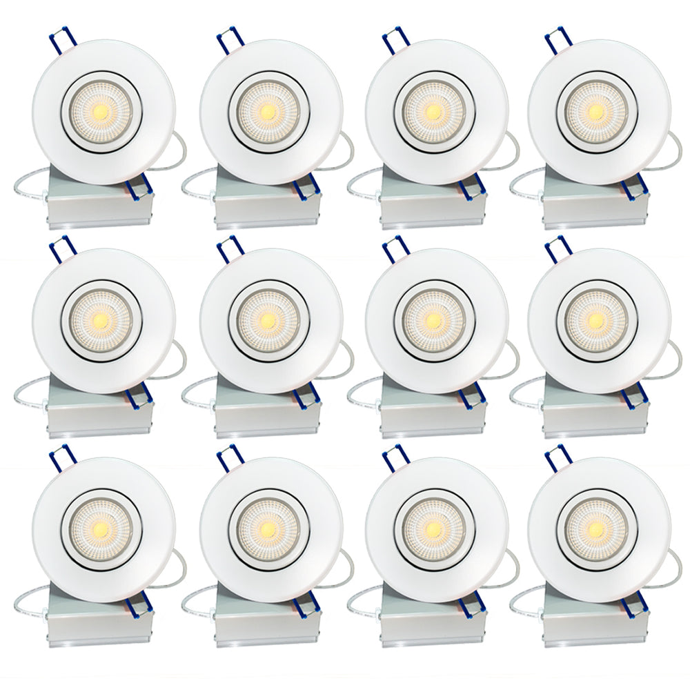 4 Inch 9W COB LED Gimbal Downlight with Junction Box 12-pack (3000k, Shipping from China)